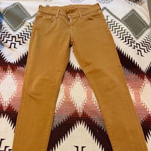 7 for All Mankind low rise skinny Mustard Jeans Ultra Stretch size 29